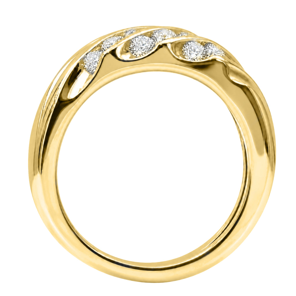 Diamonair Lab Grown Diamond (F/VS+) 2.00 carat Round cut Sterling Silver Men's Ring - Sterling Silver | Gold over Silver