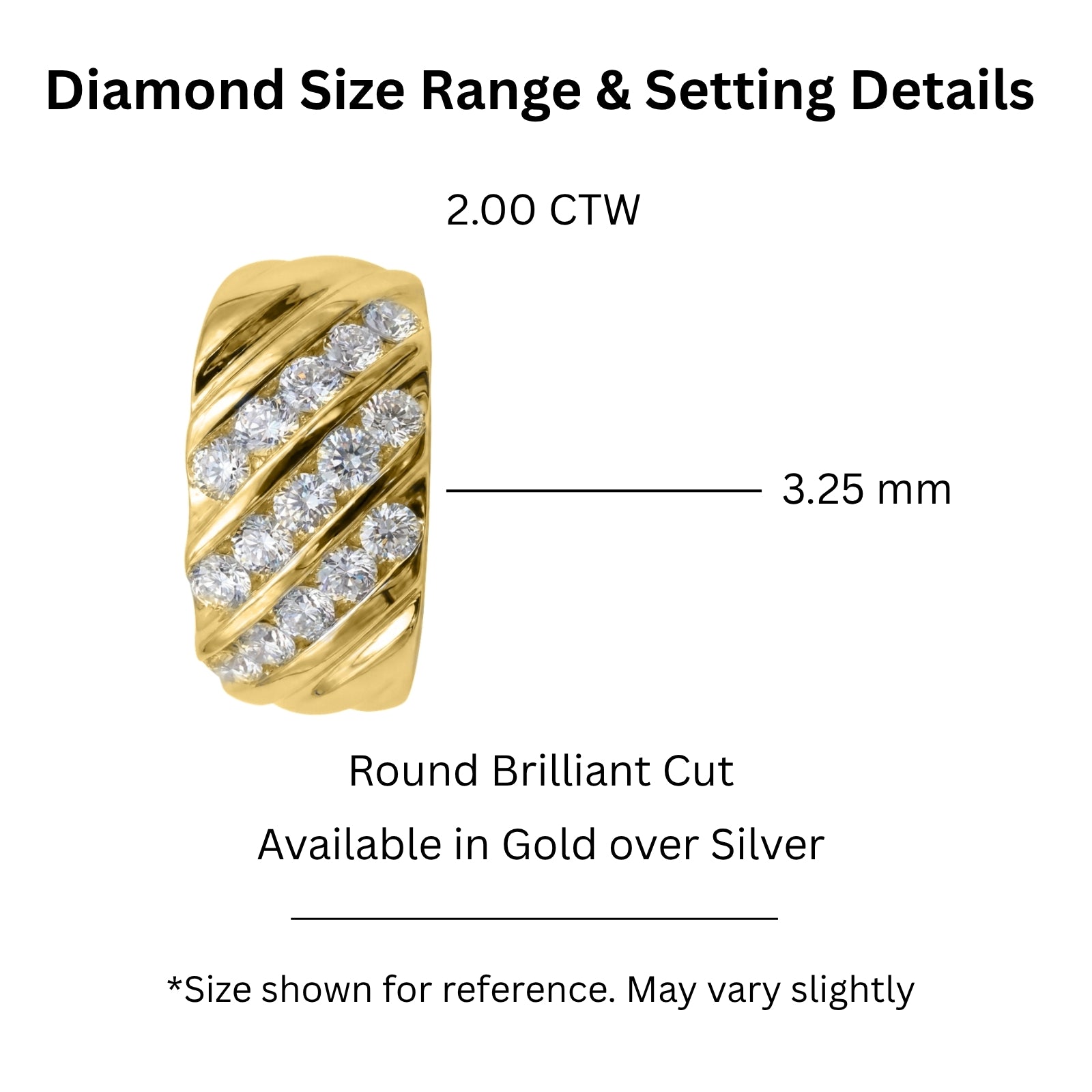 Diamonair Lab Grown Diamond (F/VS+) 2.00 carat Round cut Sterling Silver Men's Ring - Sterling Silver | Gold over Silver