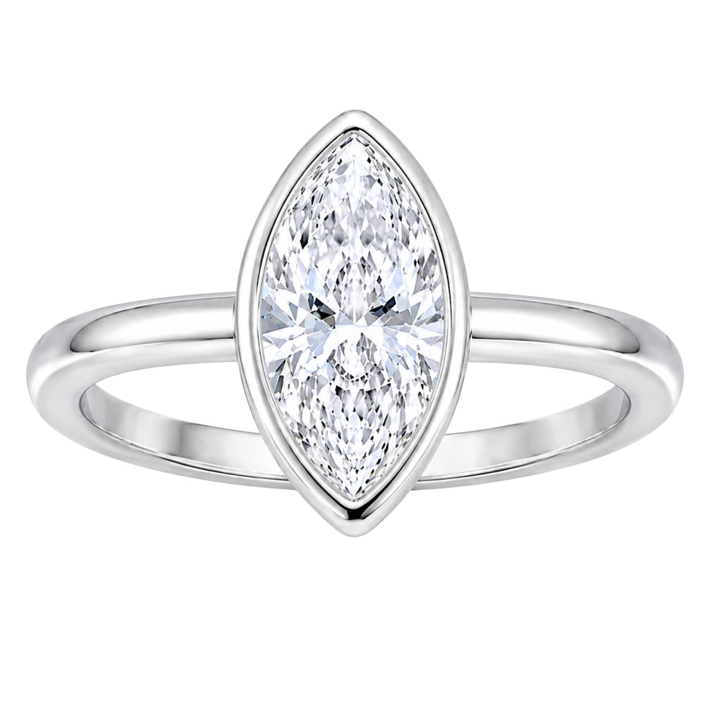 1.00-6.00 Carat T.W. Marquise-cut IGI Certified Lab Grown Diamond (F/VS) 14K Gold Solitaire Ring - Assorted Colors, Sizes & Carat