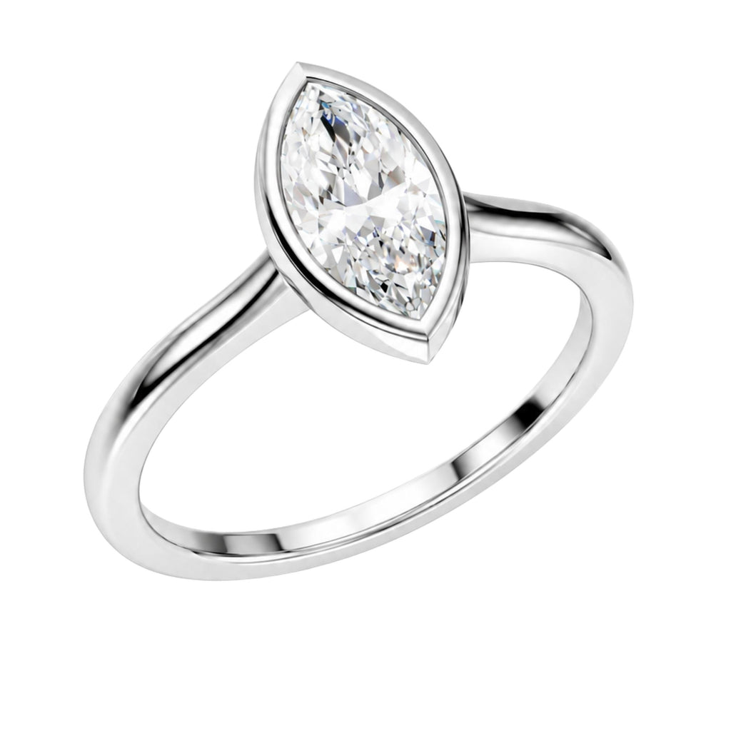 1.00-6.00 Carat T.W. Marquise-cut IGI Certified Lab Grown Diamond (F/VS) 14K Gold Solitaire Ring - Assorted Colors, Sizes & Carat