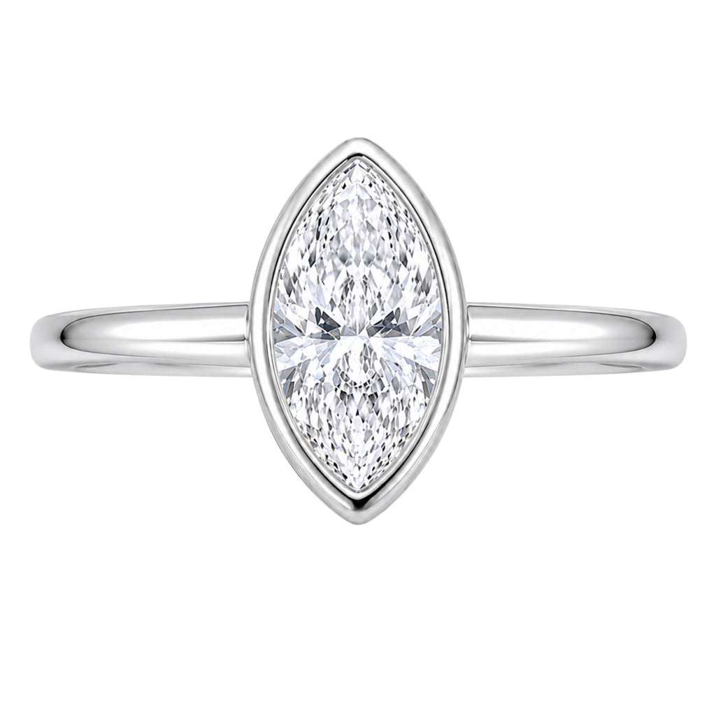 1.00-6.00 Carat T.W. Marquise-cut IGI Certified Lab Grown Diamond (F/VS) 14K Gold Solitaire Ring - Assorted Colors, Sizes & Carat