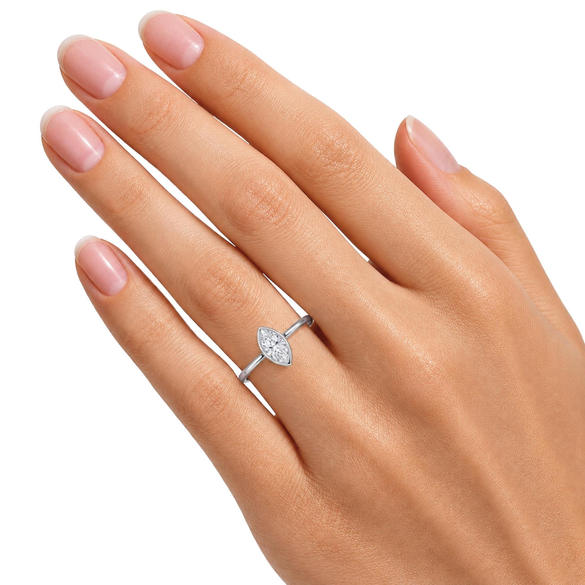 1.00-6.00 Carat T.W. Marquise-cut IGI Certified Lab Grown Diamond (F/VS) 14K Gold Solitaire Ring - Assorted Colors, Sizes & Carat