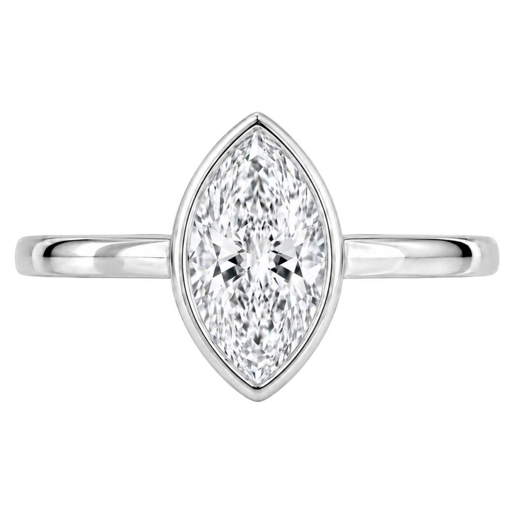 1.00-6.00 Carat T.W. Marquise-cut IGI Certified Lab Grown Diamond (F/VS) 14K Gold Solitaire Ring - Assorted Colors, Sizes & Carat