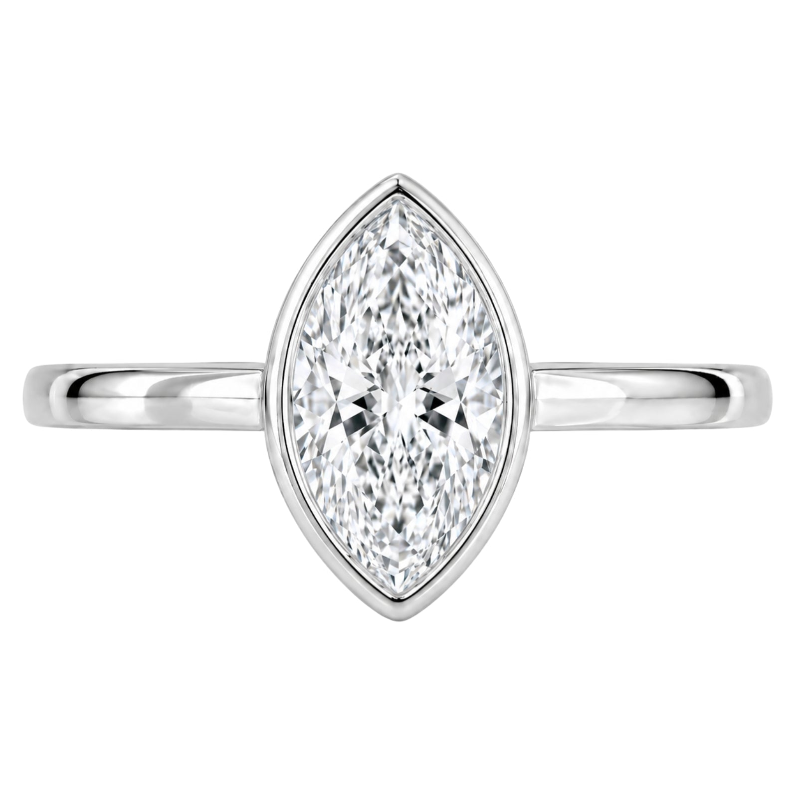 1.00-6.00 Carat T.W. Marquise-cut IGI Certified Lab Grown Diamond (F/VS) 14K Gold Solitaire Ring - Assorted Colors, Sizes & Carat