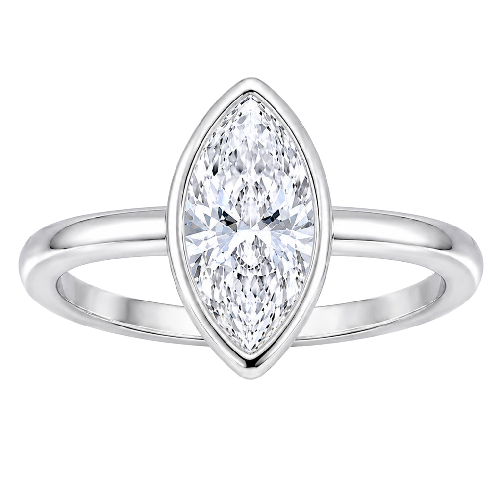 1.00-6.00 Carat T.W. Marquise-cut IGI Certified Lab Grown Diamond (F/VS) 14K Gold Solitaire Ring - Assorted Colors, Sizes & Carat