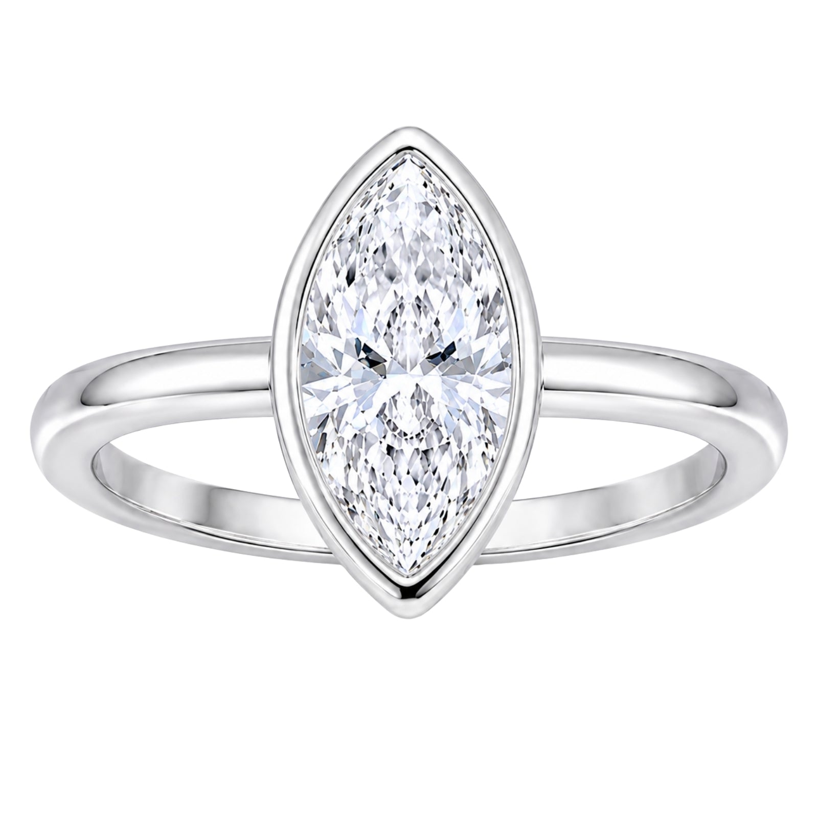 1.00-6.00 Carat T.W. Marquise-cut IGI Certified Lab Grown Diamond (F/VS) 14K Gold Solitaire Ring - Assorted Colors, Sizes & Carat