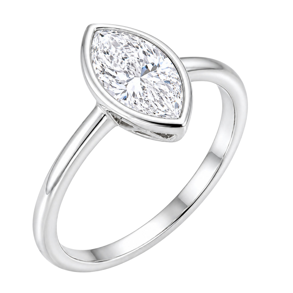 1.00-6.00 Carat T.W. Marquise-cut IGI Certified Lab Grown Diamond (F/VS) 14K Gold Solitaire Ring - Assorted Colors, Sizes & Carat