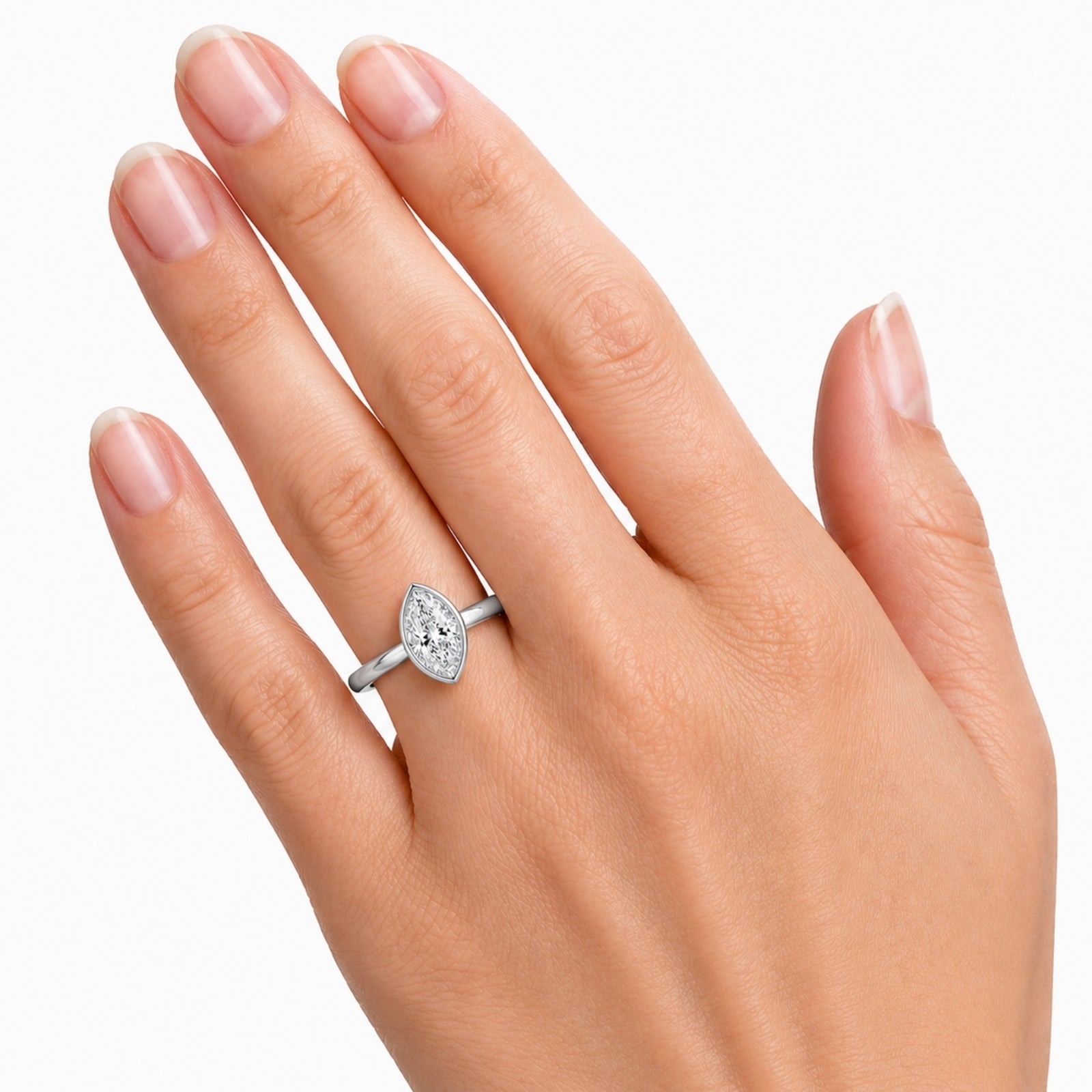 1.00-6.00 Carat T.W. Marquise-cut IGI Certified Lab Grown Diamond (F/VS) 14K Gold Solitaire Ring - Assorted Colors, Sizes & Carat