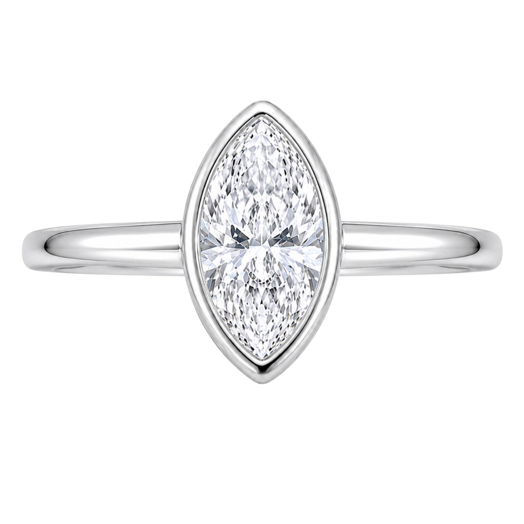 1.00-6.00 Carat T.W. Marquise-cut IGI Certified Lab Grown Diamond (F/VS) 14K Gold Solitaire Ring - Assorted Colors, Sizes & Carat