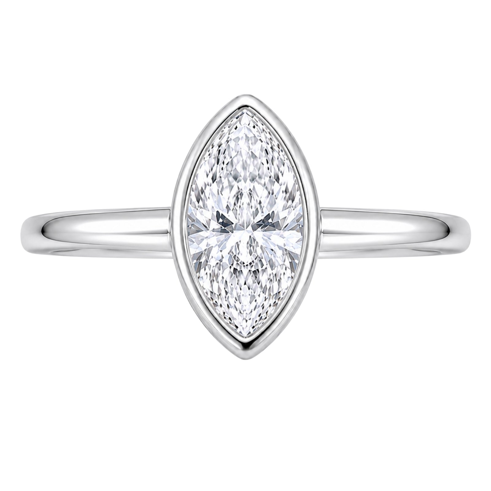 1.00-6.00 Carat T.W. Marquise-cut IGI Certified Lab Grown Diamond (F/VS) 14K Gold Solitaire Ring - Assorted Colors, Sizes & Carat