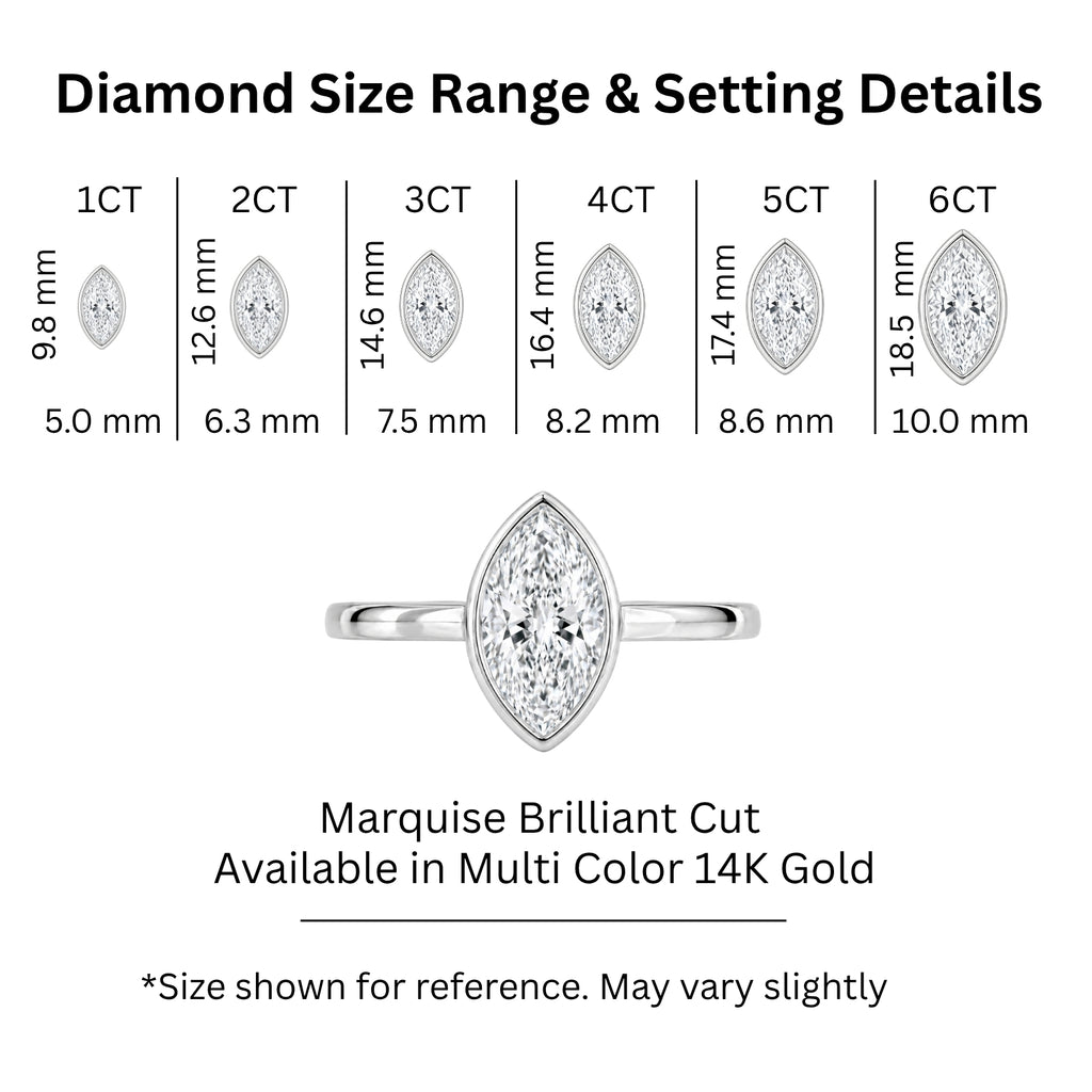 1.00-6.00 Carat T.W. Marquise-cut IGI Certified Lab Grown Diamond (F/VS) 14K Gold Solitaire Ring - Assorted Colors, Sizes & Carat