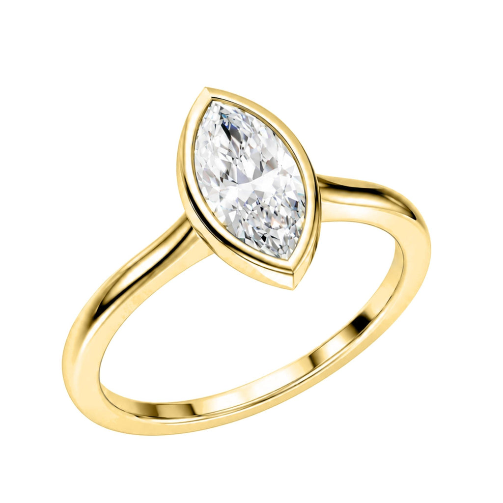 1.00-6.00 Carat T.W. Marquise-cut IGI Certified Lab Grown Diamond (F/VS) 14K Gold Solitaire Ring - Assorted Colors, Sizes & Carat