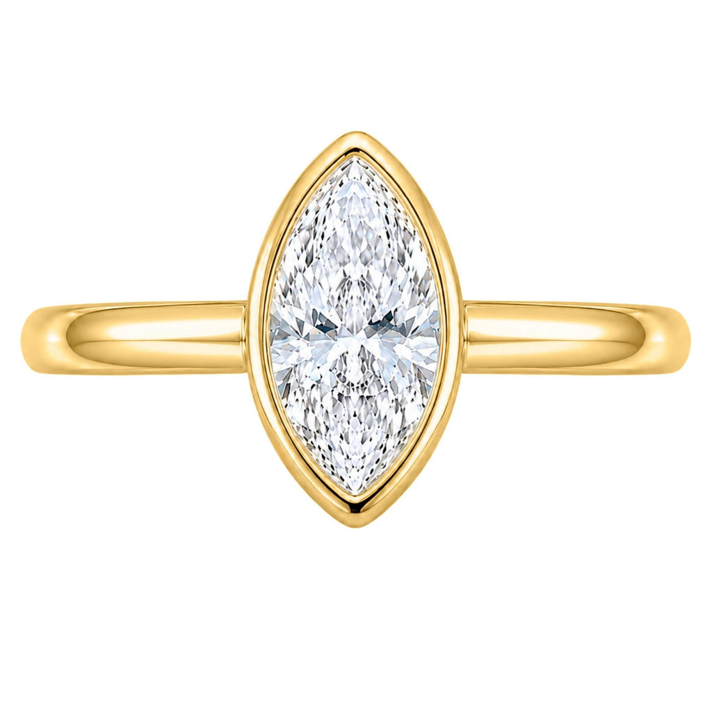 1.00-6.00 Carat T.W. Marquise-cut IGI Certified Lab Grown Diamond (F/VS) 14K Gold Solitaire Ring - Assorted Colors, Sizes & Carat