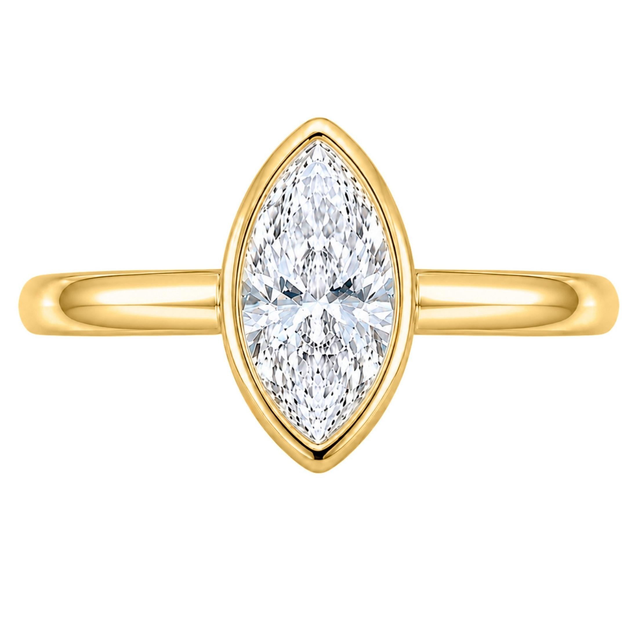 1.00-6.00 Carat T.W. Marquise-cut IGI Certified Lab Grown Diamond (F/VS) 14K Gold Solitaire Ring - Assorted Colors, Sizes & Carat
