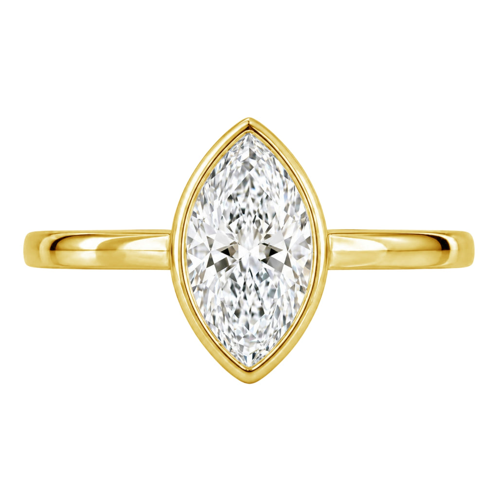 1.00-6.00 Carat T.W. Marquise-cut IGI Certified Lab Grown Diamond (F/VS) 14K Gold Solitaire Ring - Assorted Colors, Sizes & Carat