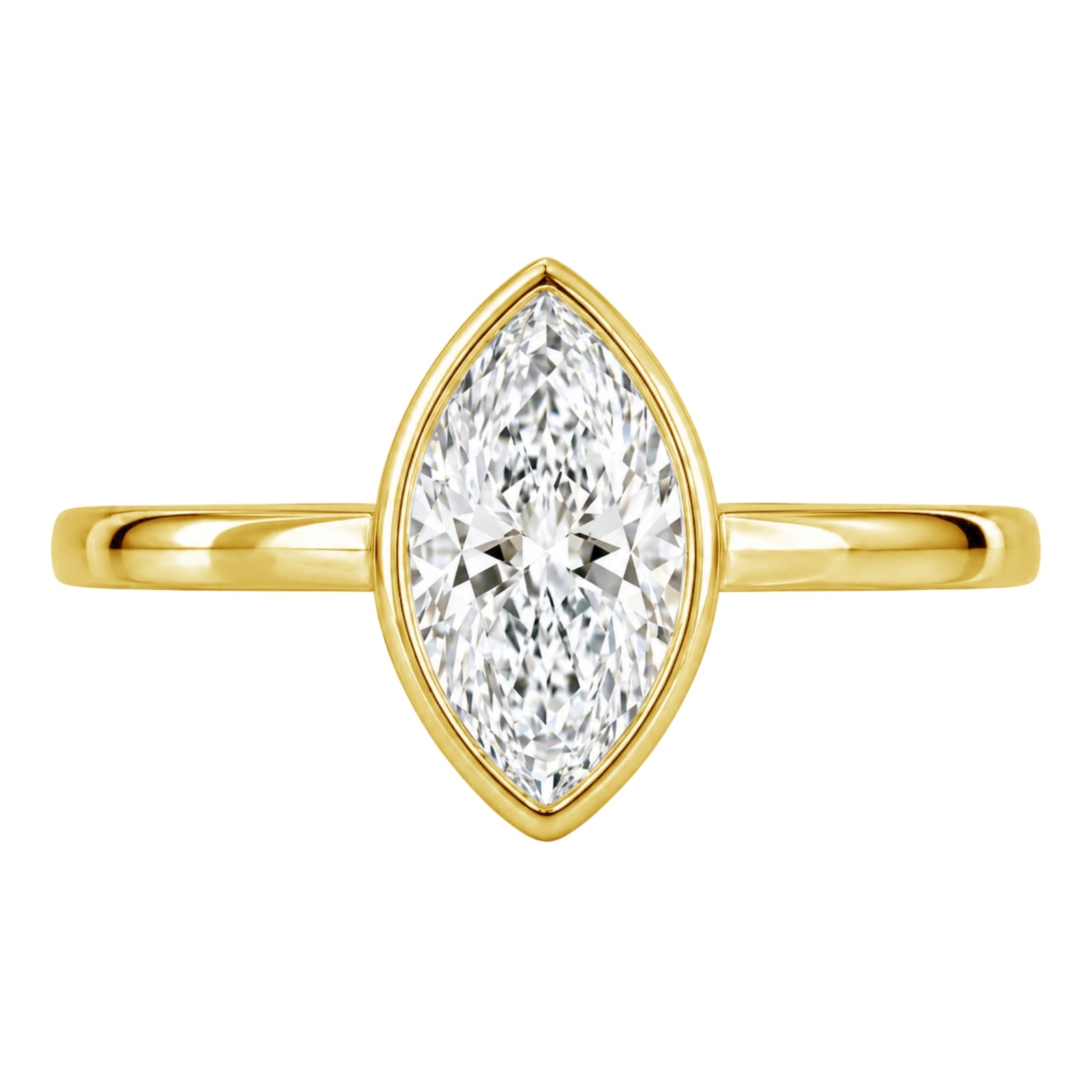 1.00-6.00 Carat T.W. Marquise-cut IGI Certified Lab Grown Diamond (F/VS) 14K Gold Solitaire Ring - Assorted Colors, Sizes & Carat