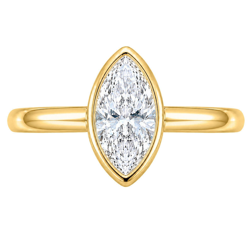 1.00-6.00 Carat T.W. Marquise-cut IGI Certified Lab Grown Diamond (F/VS) 14K Gold Solitaire Ring - Assorted Colors, Sizes & Carat