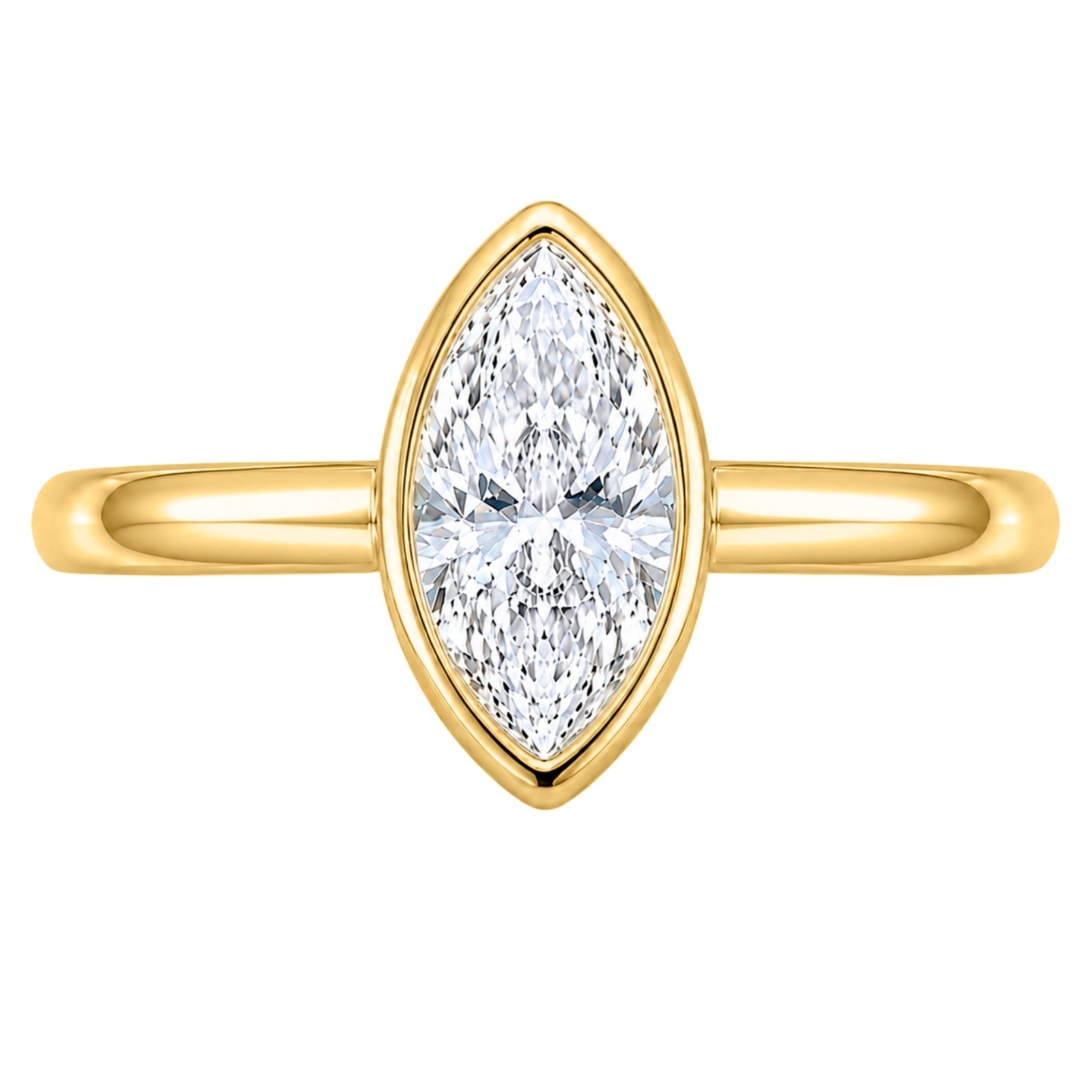 1.00-6.00 Carat T.W. Marquise-cut IGI Certified Lab Grown Diamond (F/VS) 14K Gold Solitaire Ring - Assorted Colors, Sizes & Carat