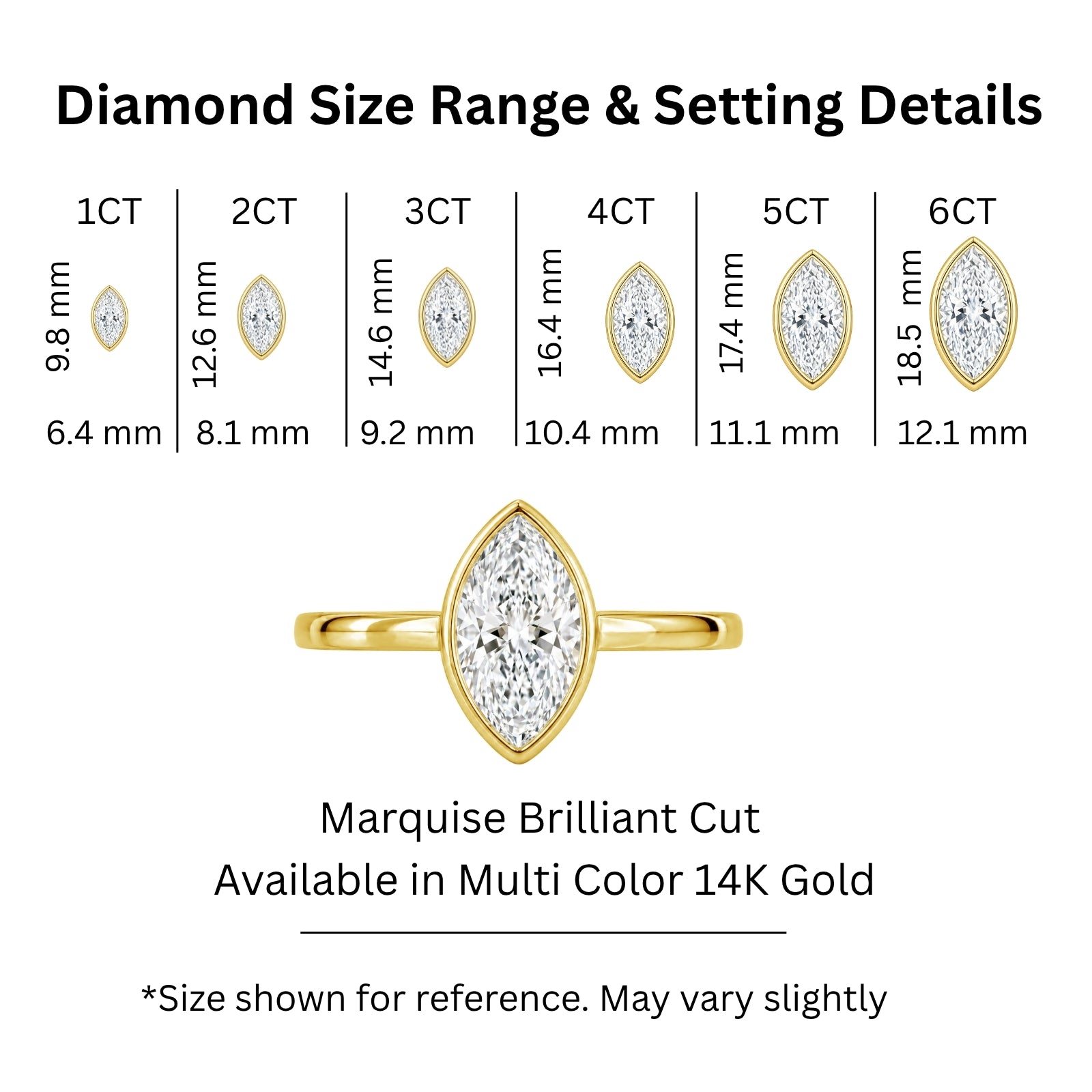 1.00-6.00 Carat T.W. Marquise-cut IGI Certified Lab Grown Diamond (F/VS) 14K Gold Solitaire Ring - Assorted Colors, Sizes & Carat