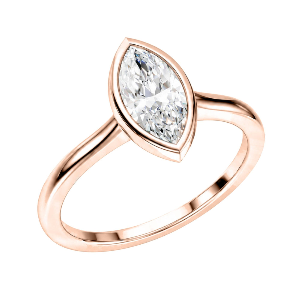 1.00-6.00 Carat T.W. Marquise-cut IGI Certified Lab Grown Diamond (F/VS) 14K Gold Solitaire Ring - Assorted Colors, Sizes & Carat