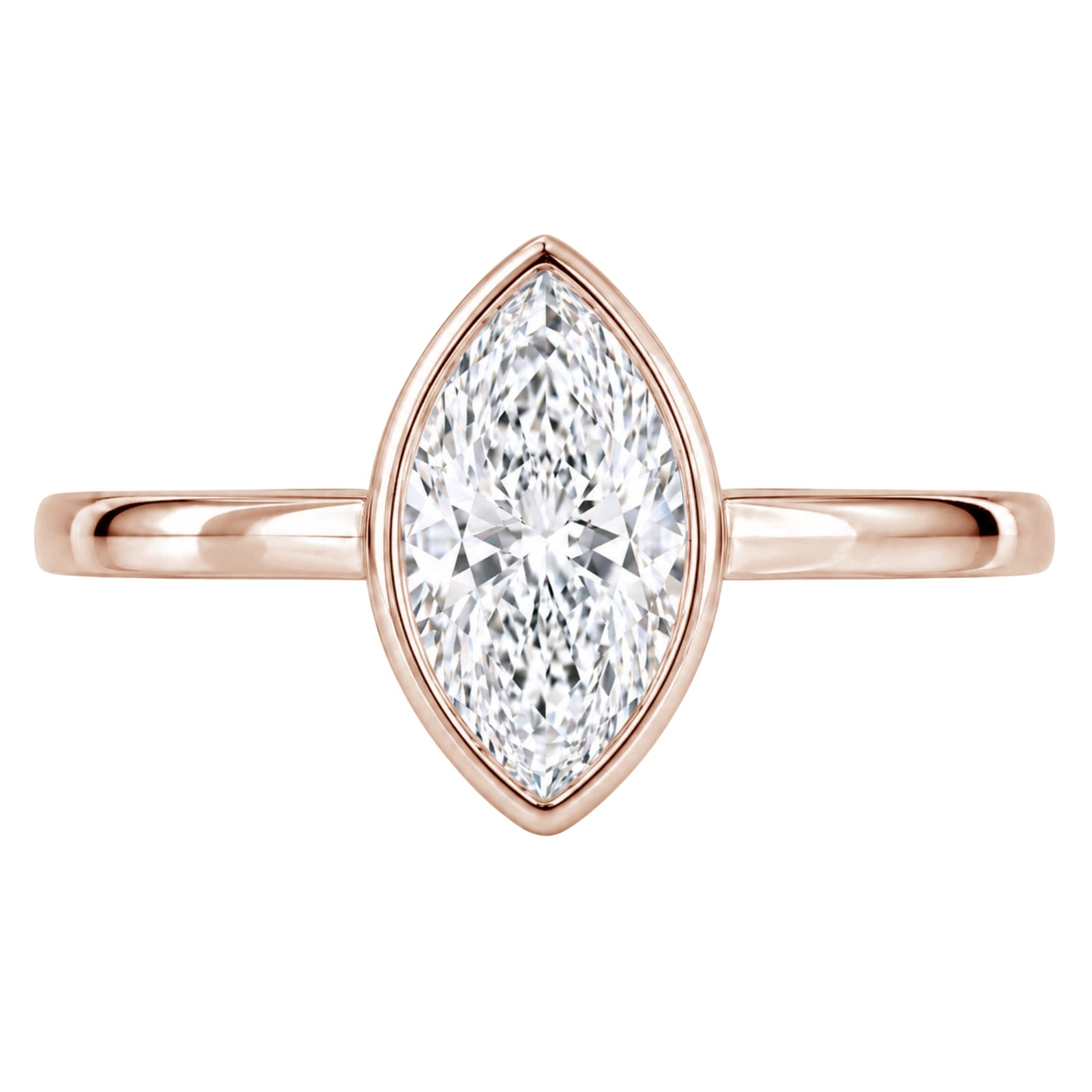 1.00-6.00 Carat T.W. Marquise-cut IGI Certified Lab Grown Diamond (F/VS) 14K Gold Solitaire Ring - Assorted Colors, Sizes & Carat