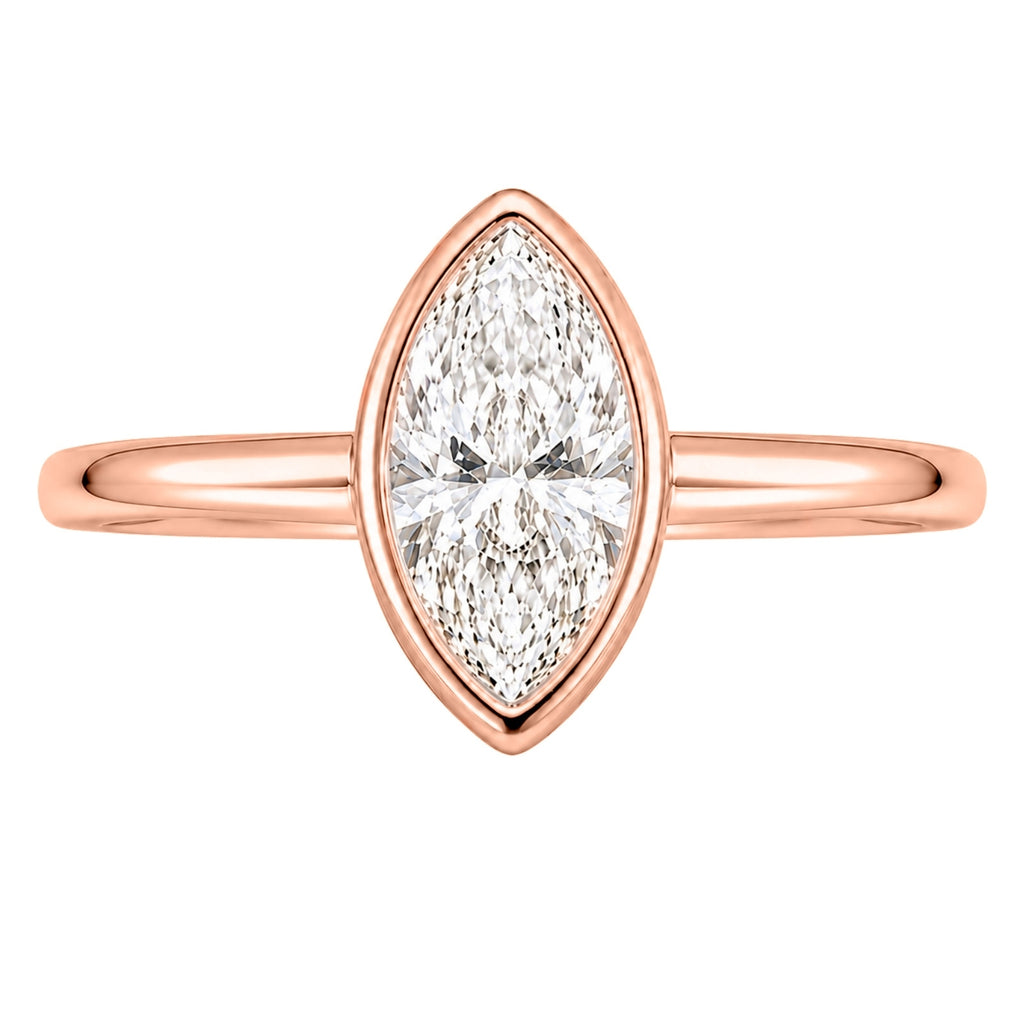 1.00-6.00 Carat T.W. Marquise-cut IGI Certified Lab Grown Diamond (F/VS) 14K Gold Solitaire Ring - Assorted Colors, Sizes & Carat