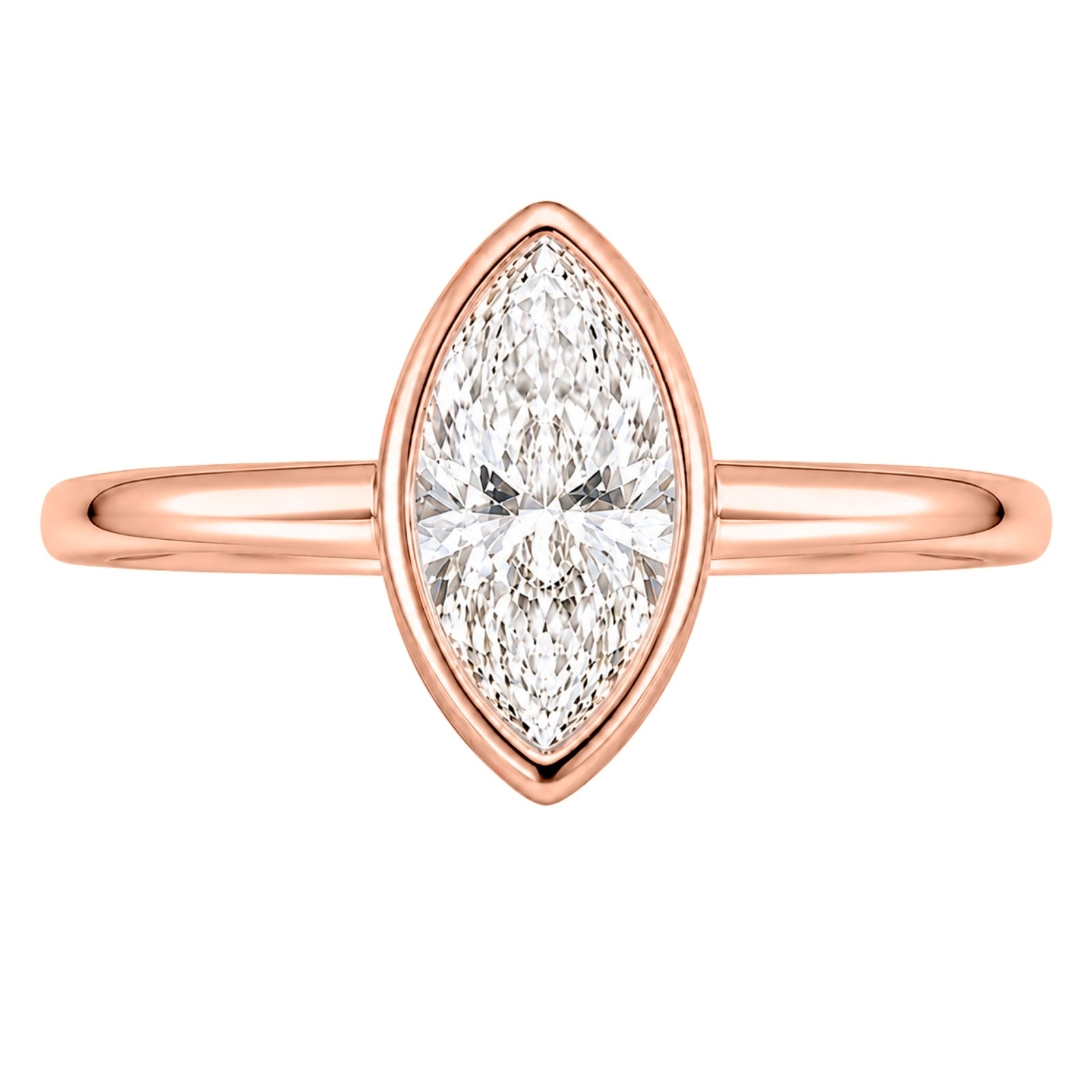 1.00-6.00 Carat T.W. Marquise-cut IGI Certified Lab Grown Diamond (F/VS) 14K Gold Solitaire Ring - Assorted Colors, Sizes & Carat