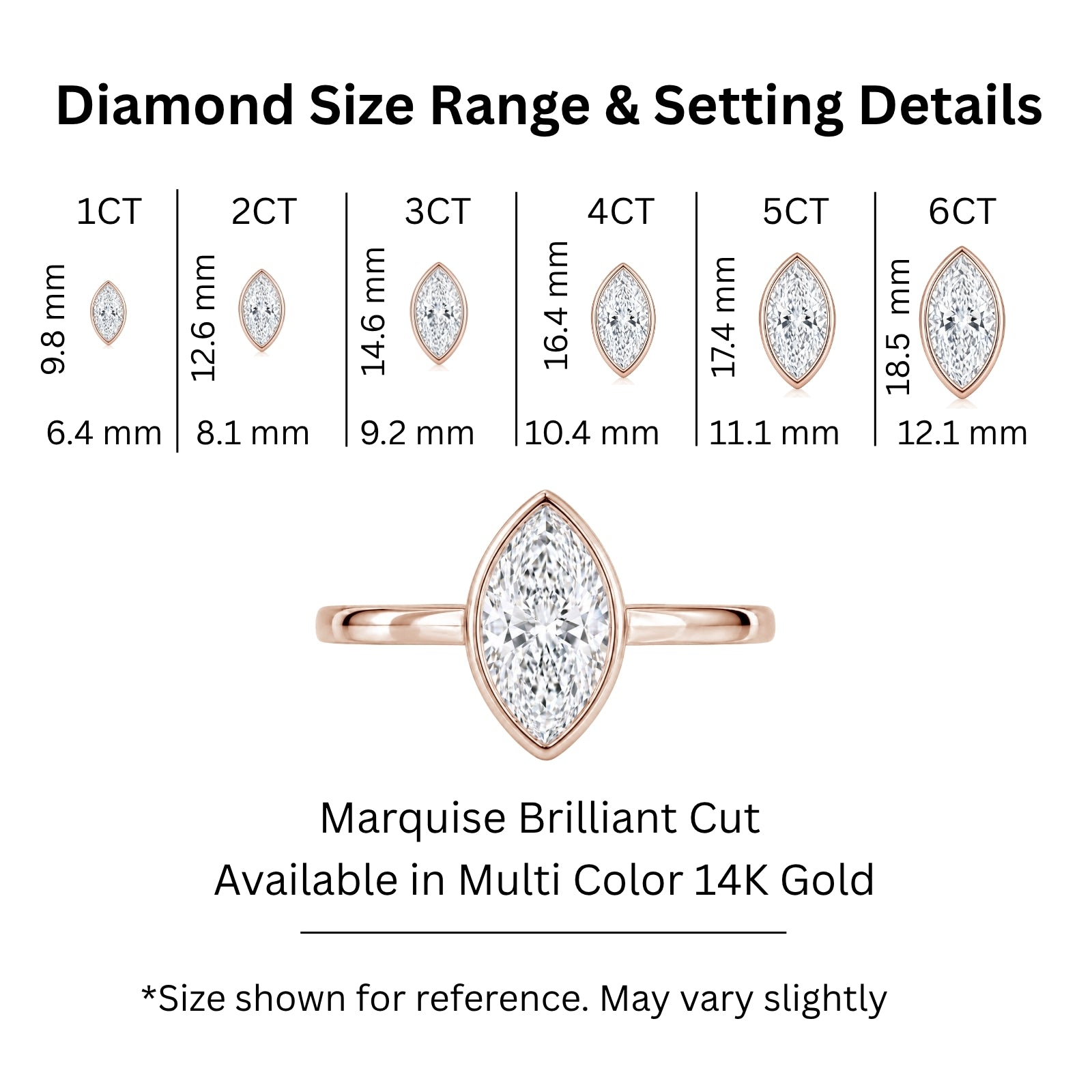 1.00-6.00 Carat T.W. Marquise-cut IGI Certified Lab Grown Diamond (F/VS) 14K Gold Solitaire Ring - Assorted Colors, Sizes & Carat