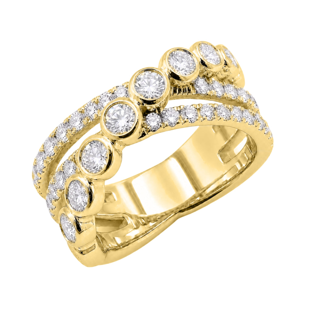 Diamonair Lab Grown Diamond (F/VS+) 2.00 carat Round cut Sterling Silver Statement Ring - Sterling Silver | Gold over Silver