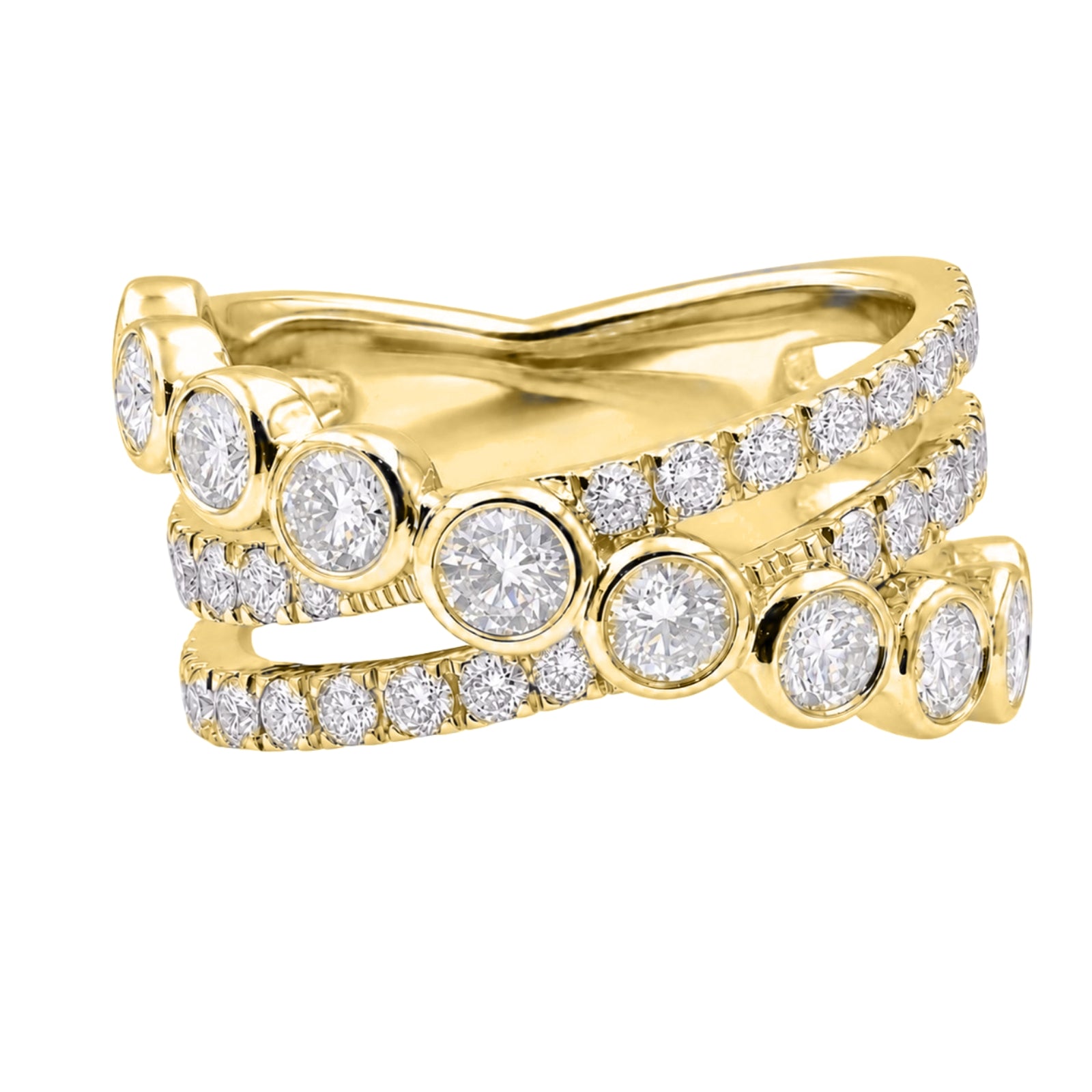 Diamonair Lab Grown Diamond (F/VS+) 2.00 carat Round cut Sterling Silver Statement Ring - Sterling Silver | Gold over Silver