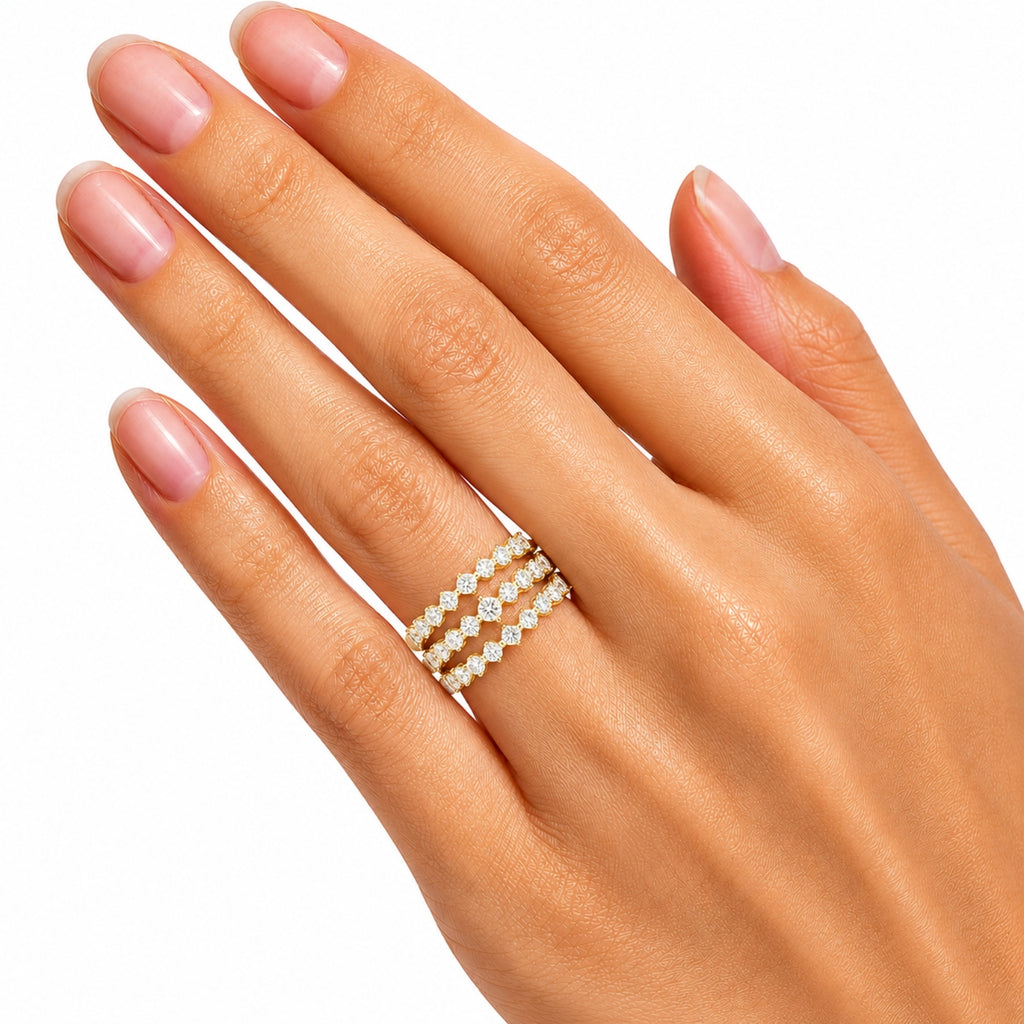 Diamonair Lab Grown Diamond (F/VS+) 2.00 carat Round cut Sterling Silver Statement Ring - Sterling Silver | Gold over Silver