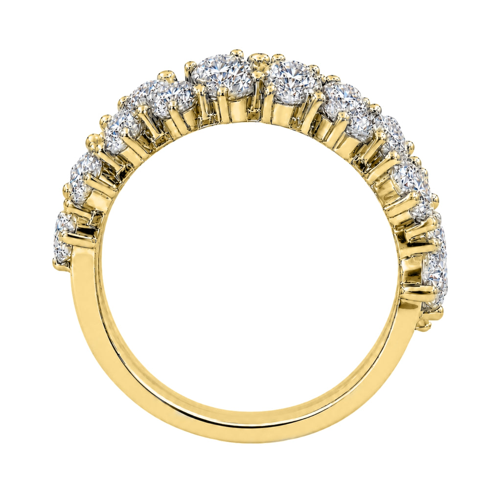 Diamonair Lab Grown Diamond (F/VS+) 3.00 carat Round cut Sterling Silver Statement Ring - Sterling Silver | Gold over Silver