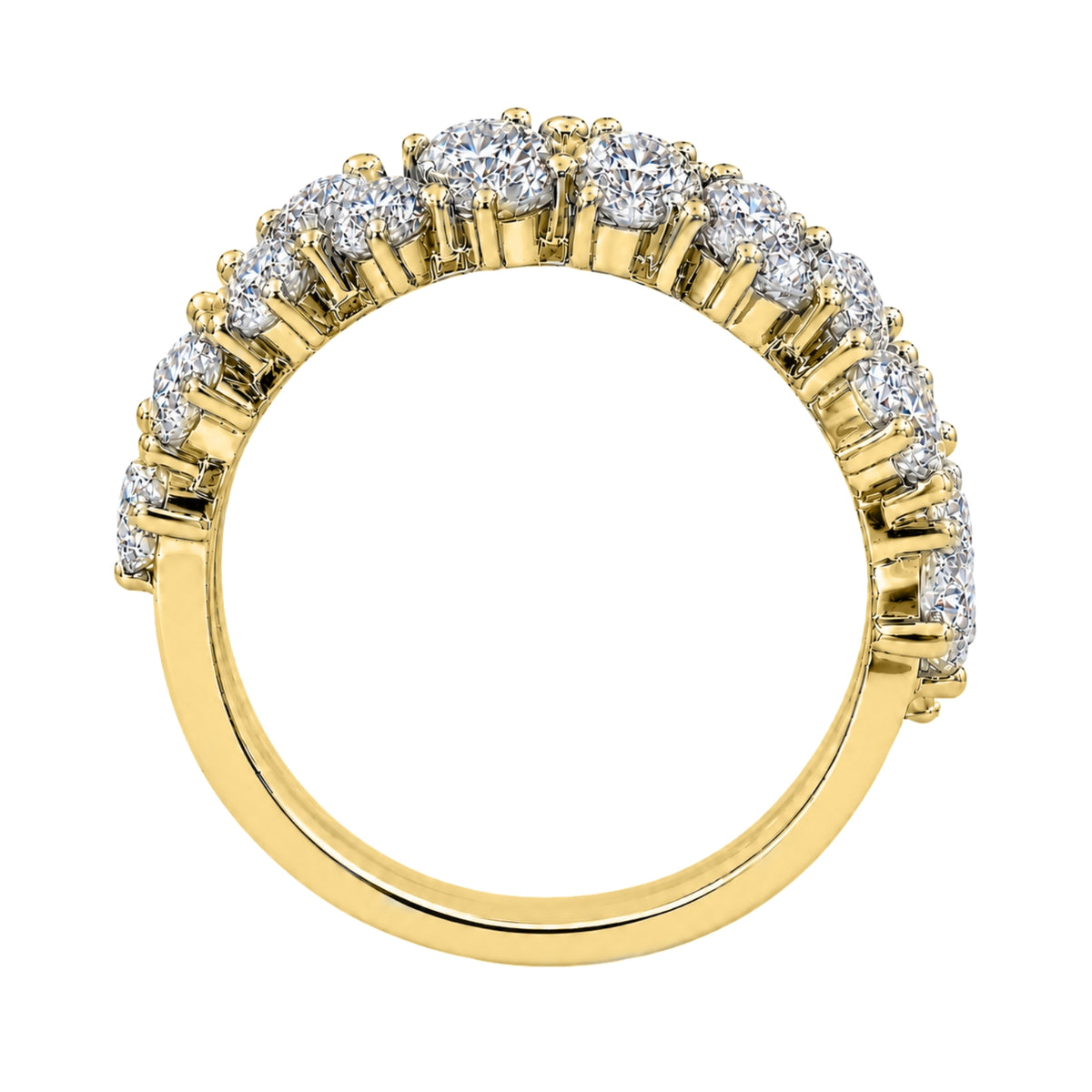 Diamonair Lab Grown Diamond (F/VS+) 3.00 carat Round cut Sterling Silver Statement Ring - Sterling Silver | Gold over Silver