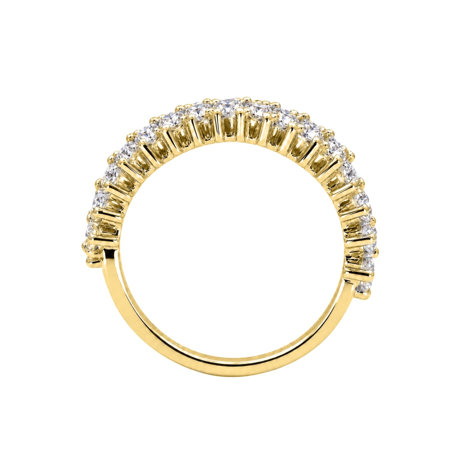 Diamonair Lab Grown Diamond (F/VS+) 2.00 carat Round cut Sterling Silver Statement Ring - Sterling Silver | Gold over Silver