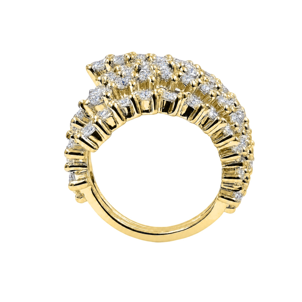 Diamonair Lab Grown Diamond (F/VS+) 3.00 carat Round cut Sterling Silver Statement Ring - Sterling Silver | Gold over Silver