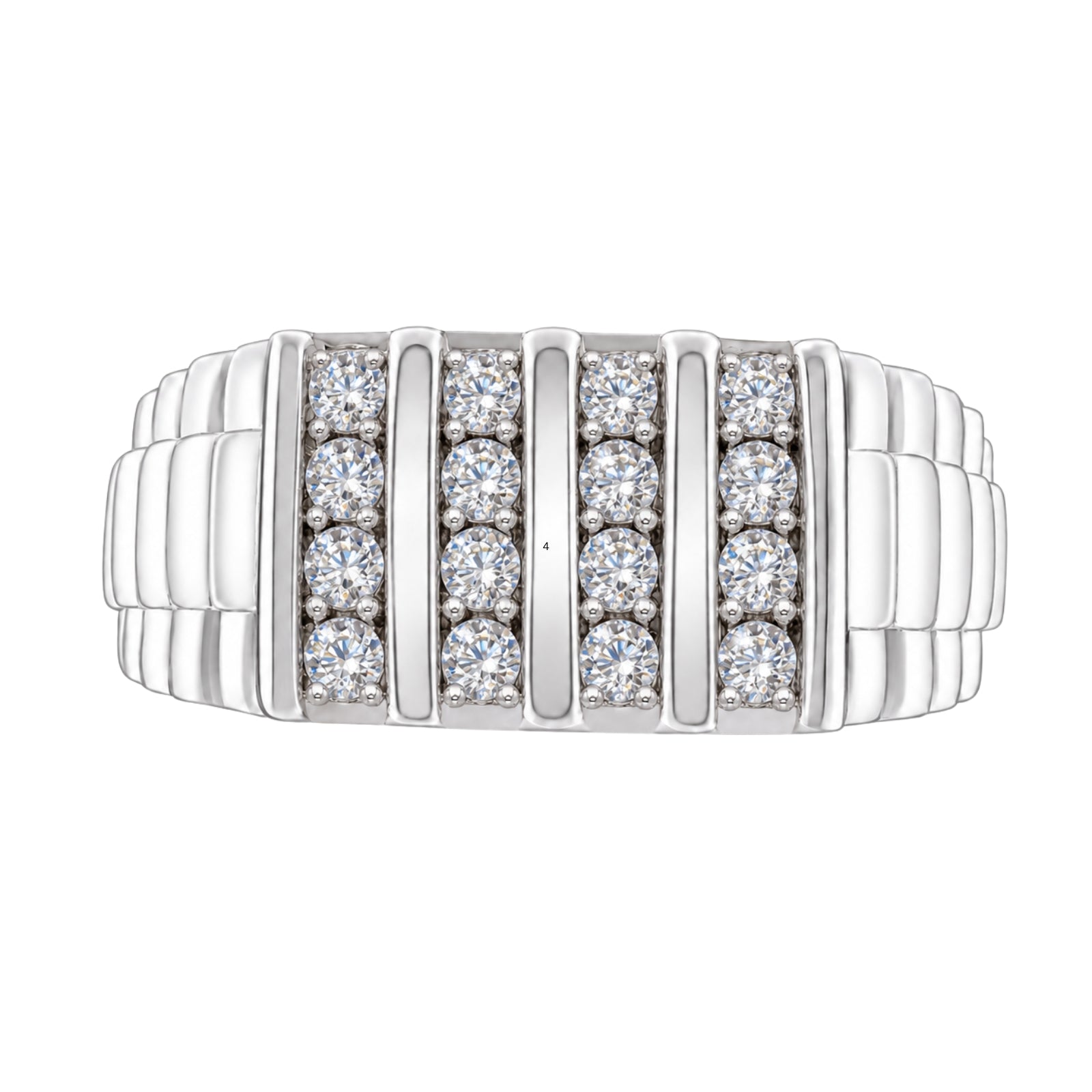 Diamonair Lab Grown Diamond (F/VS+) 1.00 carat Round cut Sterling Silver Men's Ring - Sterling Silver | Gold over Silver