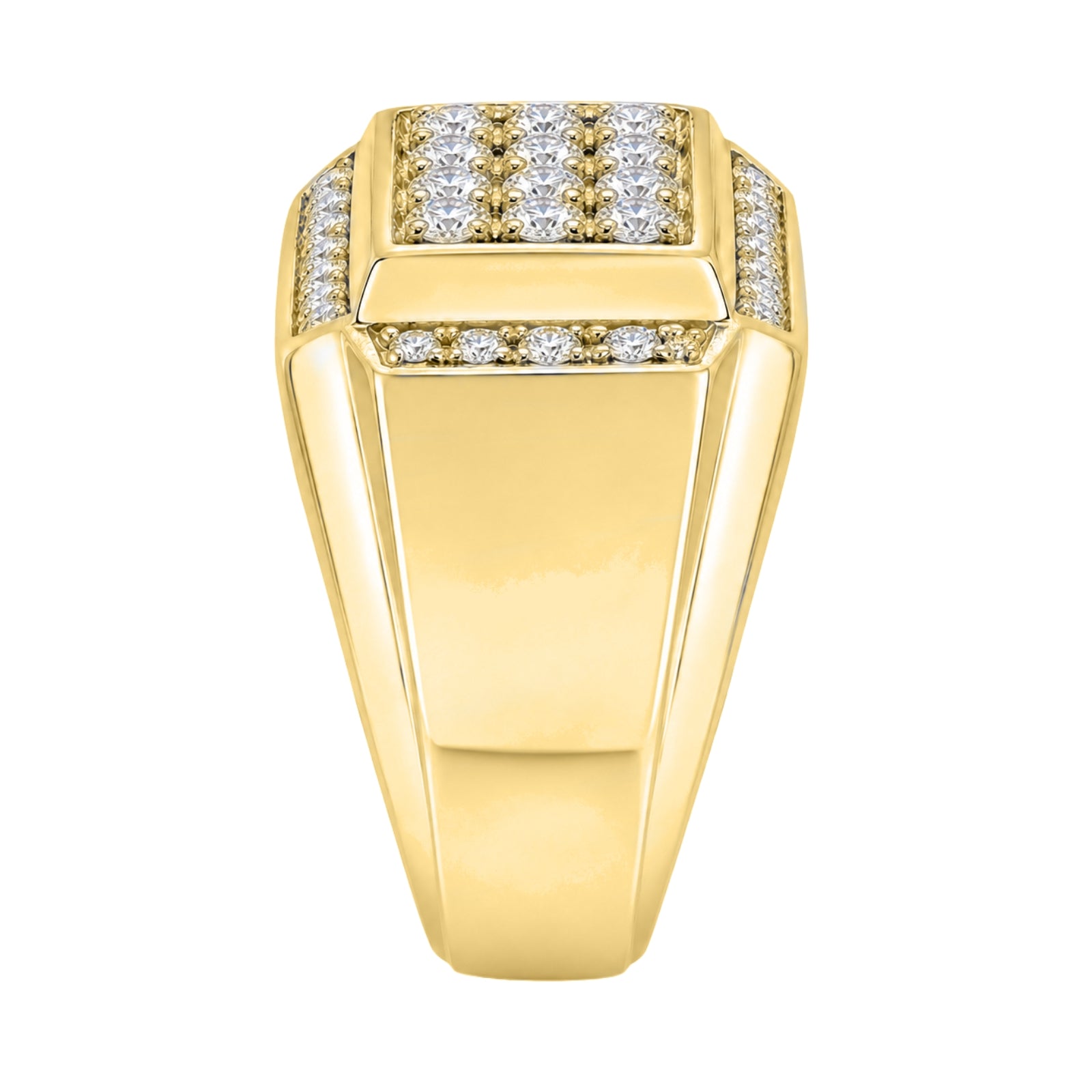 Diamonair Lab Grown Diamond (F/VS+) 1.00 carat Round cut Sterling Silver Men's Ring - Sterling Silver | Gold over Silver