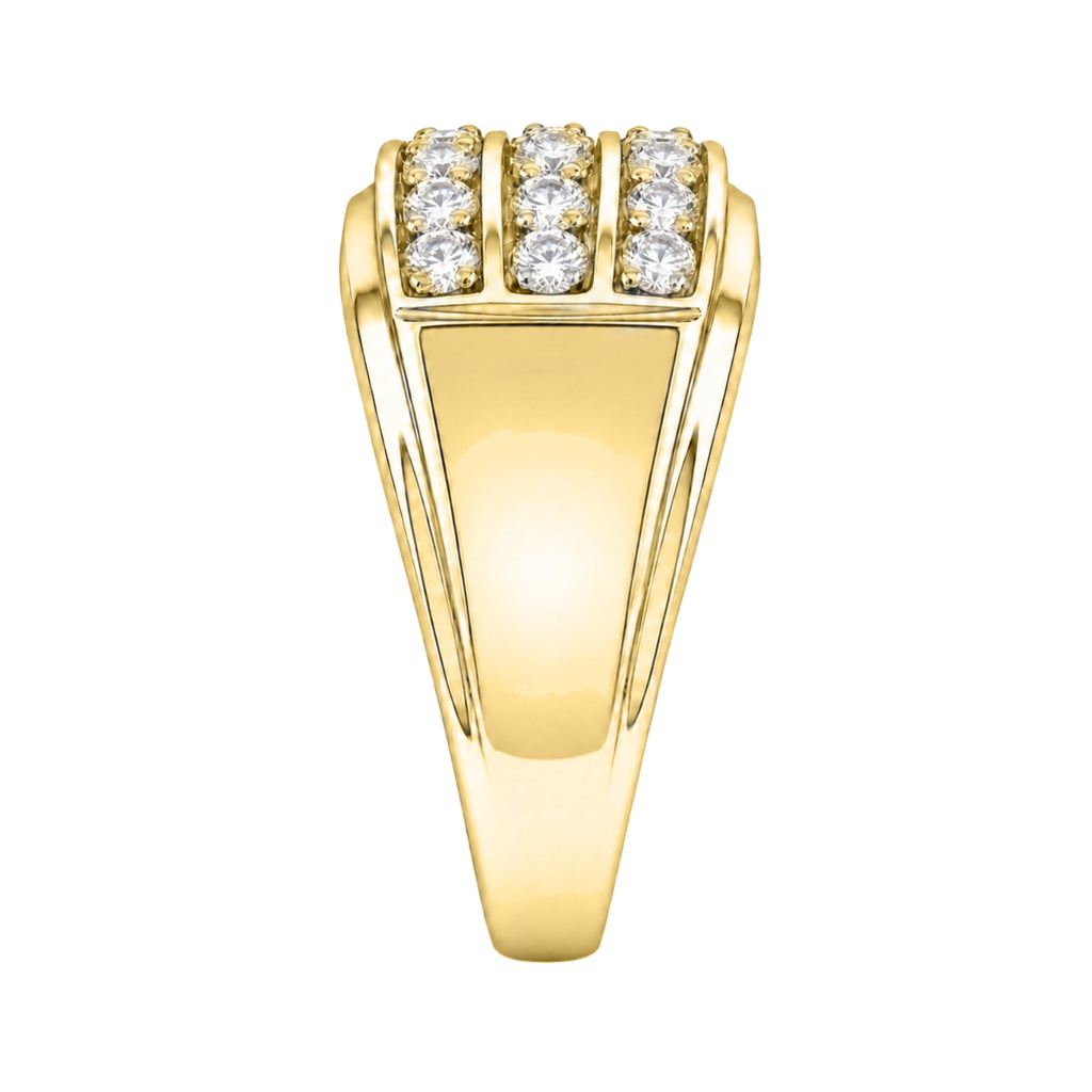 Diamonair Lab Grown Diamond (F/VS+) 1.00 carat Round cut Sterling Silver Men's Ring - Sterling Silver | Gold over Silver