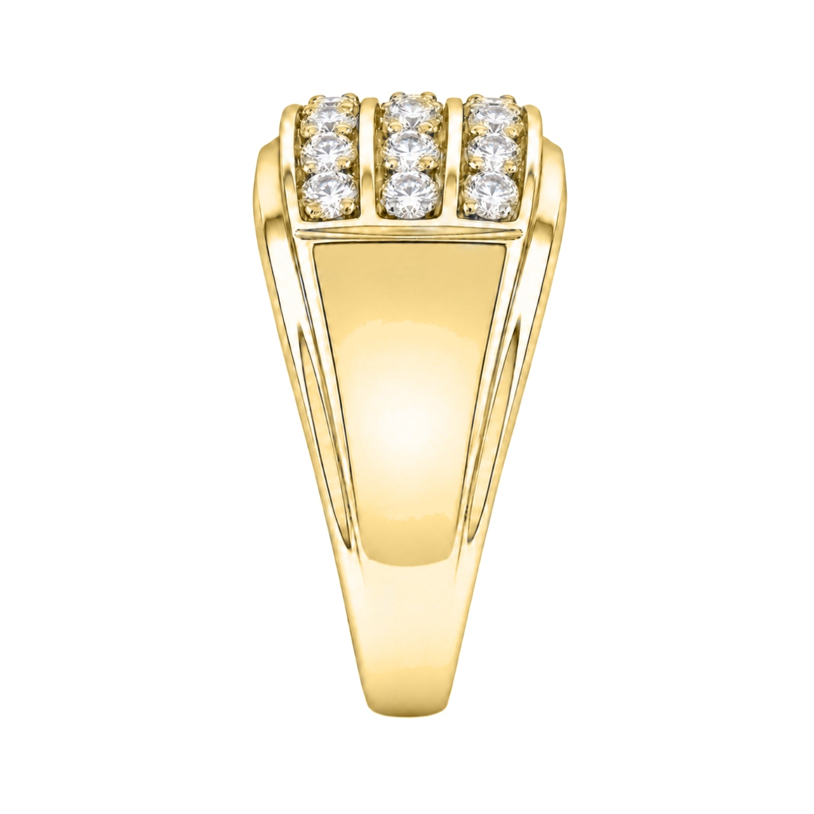Diamonair Lab Grown Diamond (F/VS+) 1.00 carat Round cut Sterling Silver Men's Ring - Sterling Silver | Gold over Silver