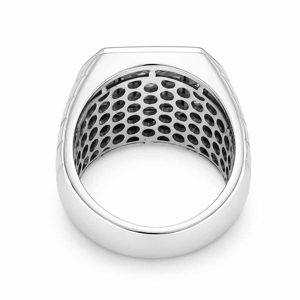 Diamonair Lab Grown Diamond (F/VS+) 1.00 carat Round cut Sterling Silver Men's Ring - Sterling Silver | Gold over Silver