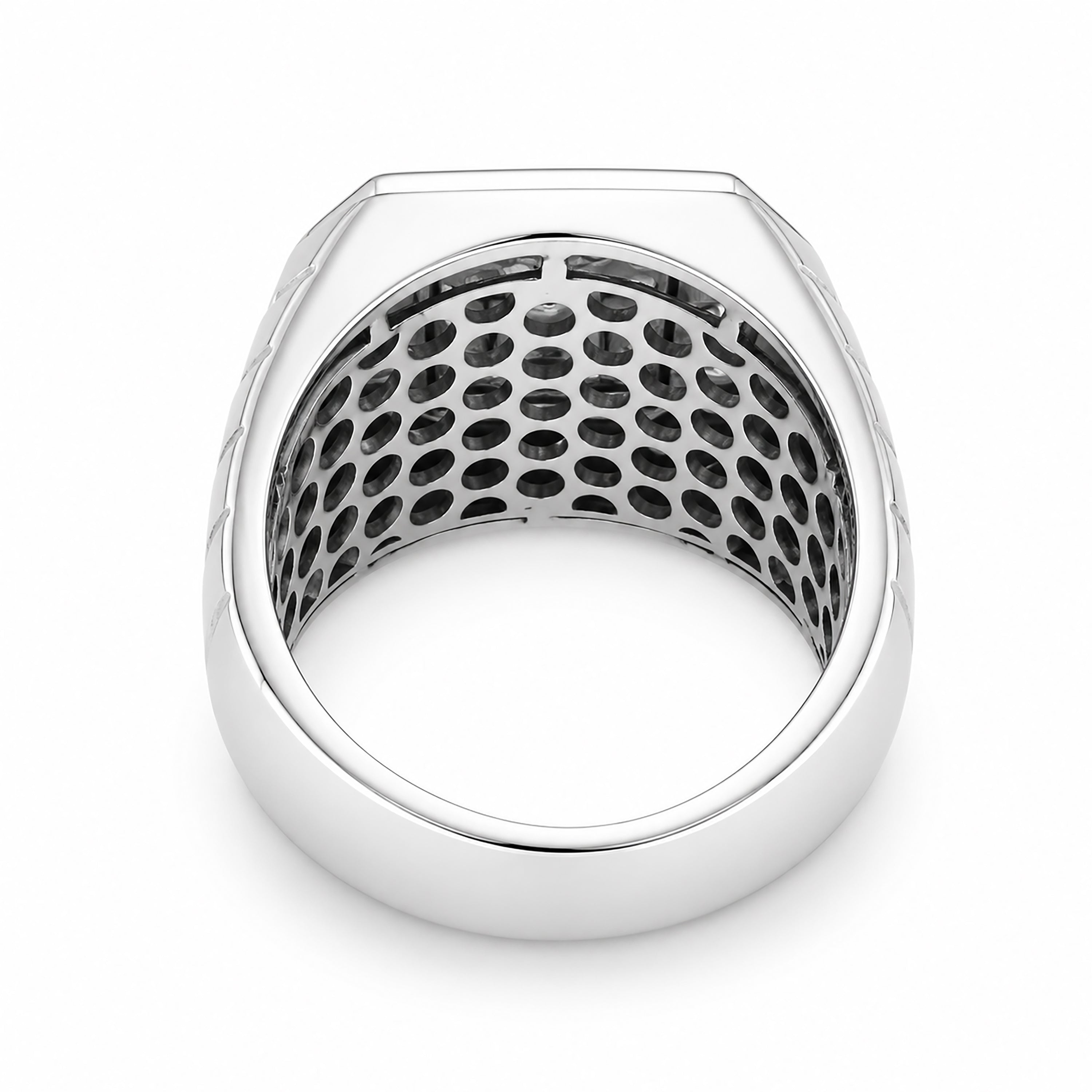 Diamonair Lab Grown Diamond (F/VS+) 1.00 carat Round cut Sterling Silver Men's Ring - Sterling Silver | Gold over Silver