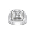 Diamonair Lab Grown Diamond (F/VS+) 1.00 carat Round cut Sterling Silver Men's Ring - Sterling Silver | Gold over Silver