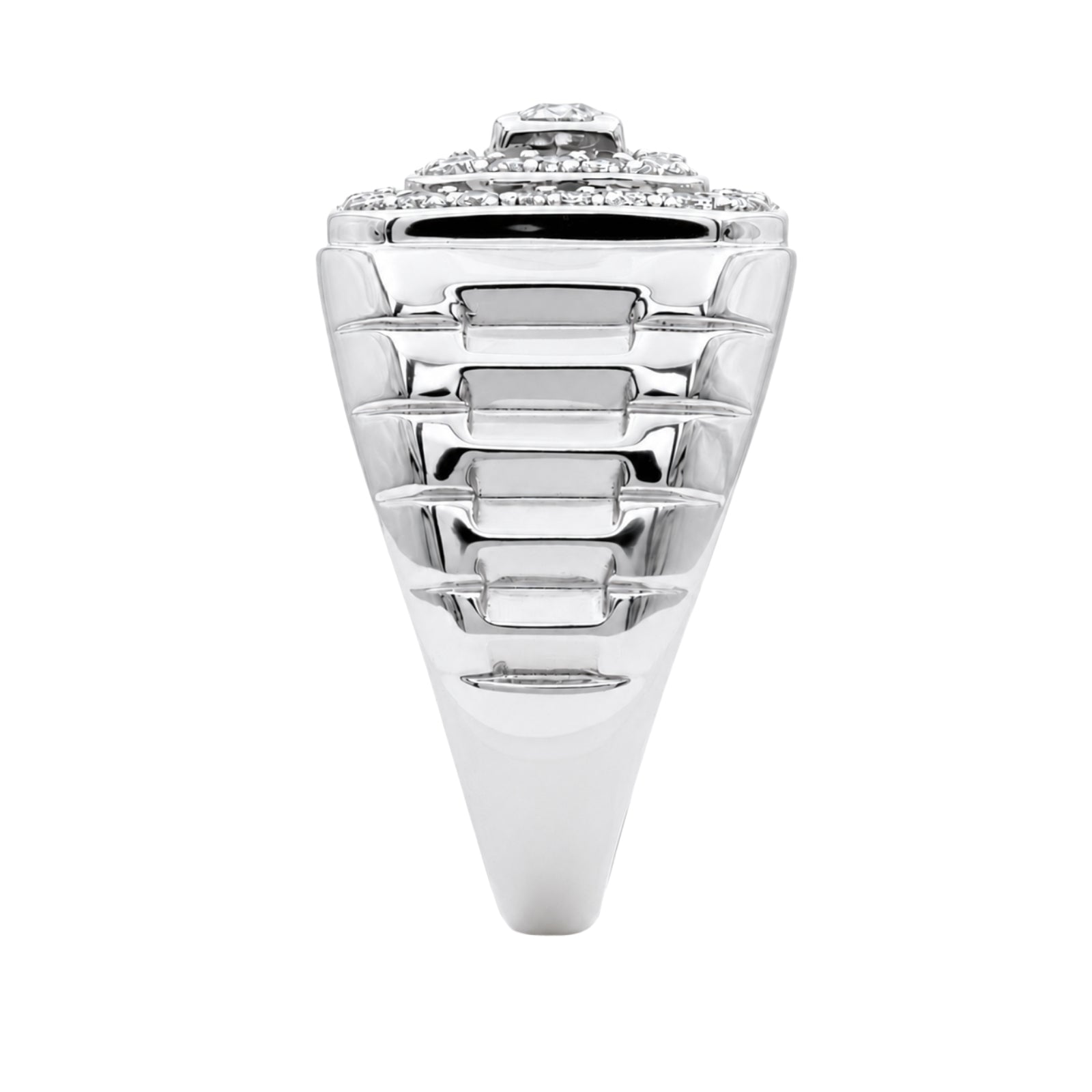 Diamonair Lab Grown Diamond (F/VS+) 1.00 carat Round cut Sterling Silver Men's Ring - Sterling Silver | Gold over Silver
