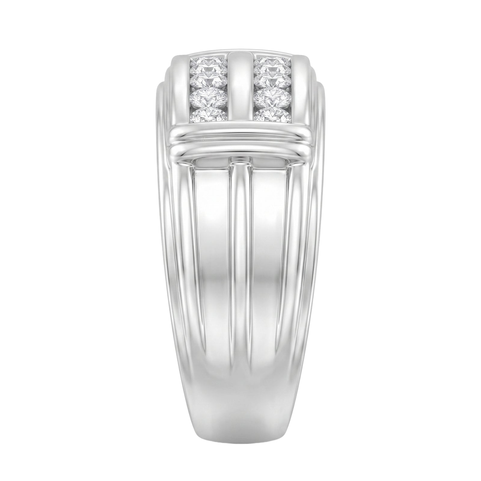 Diamonair Lab Grown Diamond (F/VS+) 1.00 carat Round cut Sterling Silver Men's Ring - Sterling Silver | Gold over Silver
