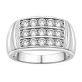 Diamonair Lab Grown Diamond (F/VS+) 1.00 carat Round cut Sterling Silver Men's Ring - Sterling Silver | Gold over Silver