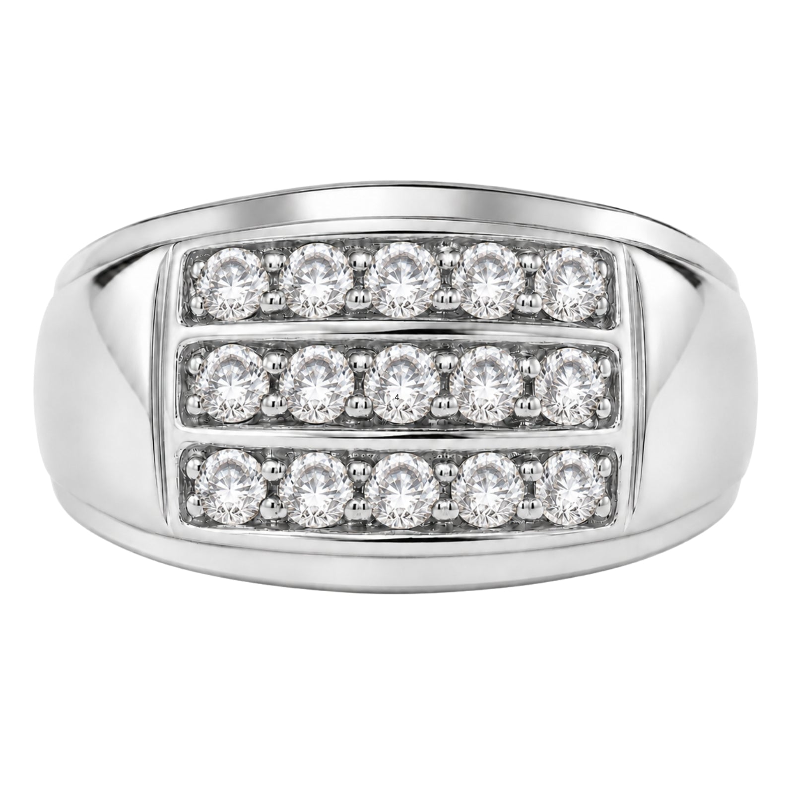 Diamonair Lab Grown Diamond (F/VS+) 1.00 carat Round cut Sterling Silver Men's Ring - Sterling Silver | Gold over Silver