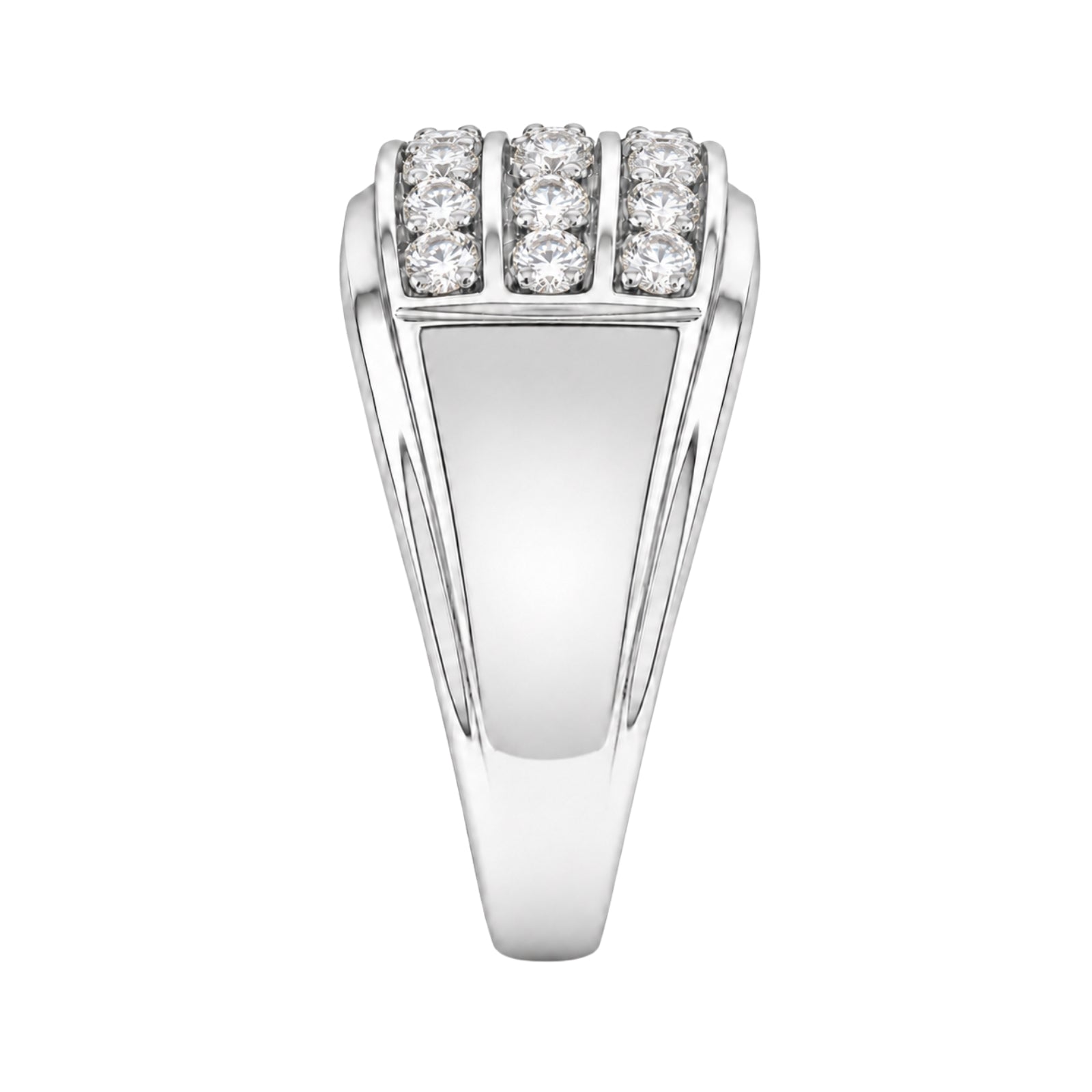 Diamonair Lab Grown Diamond (F/VS+) 1.00 carat Round cut Sterling Silver Men's Ring - Sterling Silver | Gold over Silver