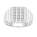 Diamonair Lab Grown Diamond (F/VS+) 1.00 carat Round cut Sterling Silver Men's Ring - Sterling Silver | Gold over Silver