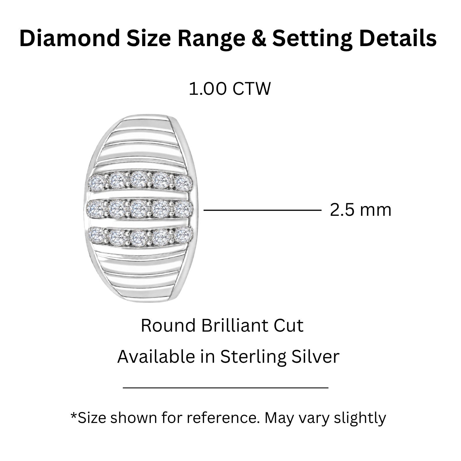 Diamonair Lab Grown Diamond (F/VS+) 1.00 carat Round cut Sterling Silver Men's Ring - Sterling Silver | Gold over Silver