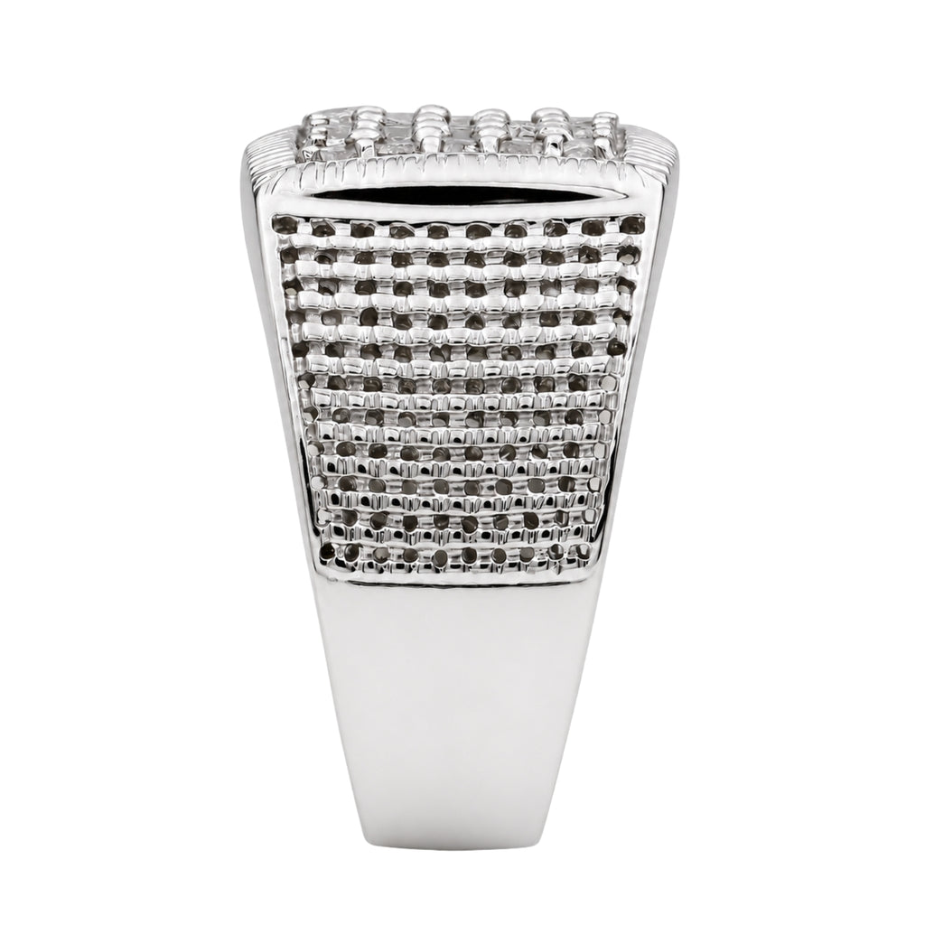 Diamonair Lab Grown Diamond (F/VS+) 1.00 carat Round cut Sterling Silver Men's Ring - Sterling Silver | Gold over Silver